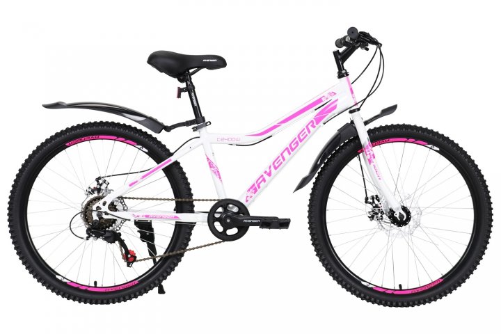 Велосипед 24" AVENGER C240DW, белый/фиолетовый