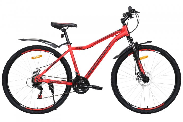 Велосипед 29 AVENGER C295D, красный / черный